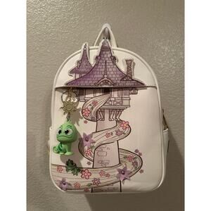 NWT Loungefly Disney Tangled Rapunzel Pascal Tower Mini Backpack AND Wallet